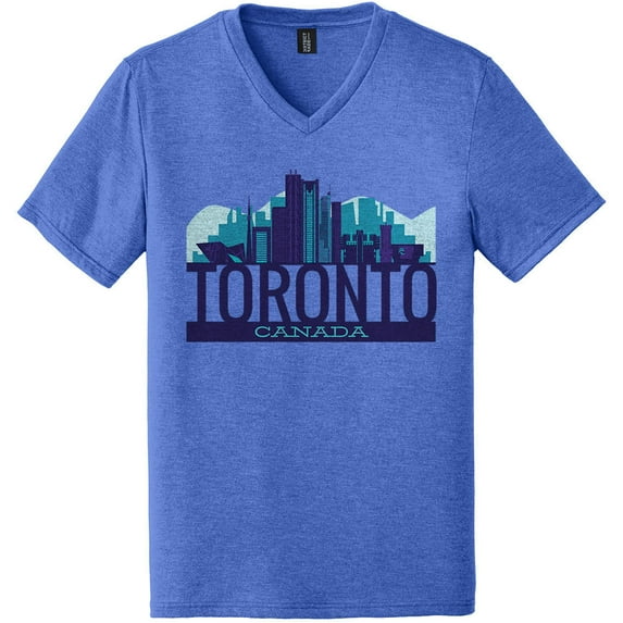 Oversized Toronto Canada Graphic Design Men's V-Neck - Royal Frost XL