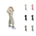 thumbnail image 1 of Oversized Track Suits for Women Set Crewneck Sweatshirt and Jogger Sweatpants 2 Piece Matching Sweatsuit Lounge Set, 1 of 1
