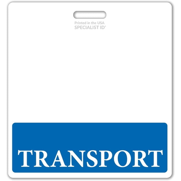 Oversized Transport Badge Buddy Horizontal - XL Badge Buddies for Transporters - 3 3/8 X 4 1/8 Role Identification Badge Backer Card - USA Printed by Specialist ID (Blue)