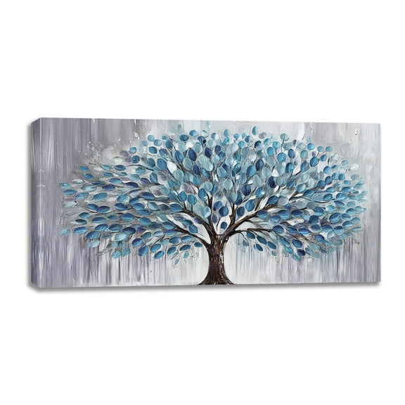 Oversized Tree and Life Paintings, Large Canvas Wall Art for Living Room Bedroom Decor, Abstract Landscape Artwork Nature Pictures Prints for Office Home 40x20"