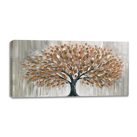 Oversized Tree and Life Paintings, Large Canvas Wall Art for Living Room Bedroom Decor, Abstract Landscape Artwork Nature Pictures Prints for Office Home 40x20"