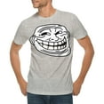 thumbnail image 1 of Oversized Troll Face Meme Graphic Design Lane Seven Ring Spun Jersey Cotton Short Sleeve Premium T-Shirt - Heather Grey 3XL, 1 of 4