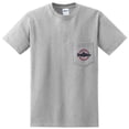 thumbnail image 1 of Oversized Trout Club Logo Cotton Pocket Crew Neck Graphic Shirt - Ash XL, 1 of 2