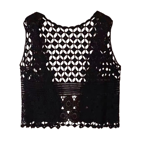 Oversized Tshirts Shirts for Women Crochet Top Lace Vest Crewneck Crochet Hollow Out Cover Up Summer Going Out Tops Short Sleeve Women's Tops, Tees & Blouses