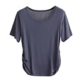 thumbnail image 1 of Oversized Tshirts Shirts for Women Summer New Short Sleeved for Slim Fit And Slimming Design Style Pleating And Waist Cinching Top Short Sleeve Women's Tops, Tees & Blouses, 1 of 7