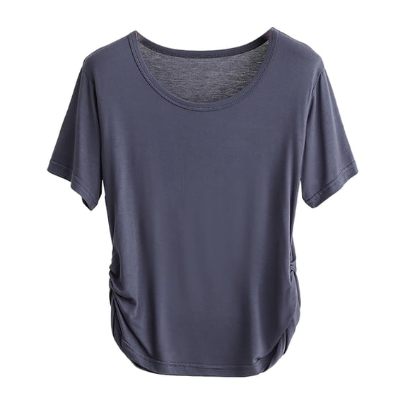 Oversized Tshirts Shirts for Women Summer New Short Sleeved for Slim Fit And Slimming Design Style Pleating And Waist Cinching Top Short Sleeve Women's Tops, Tees & Blouses