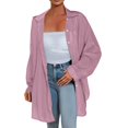 thumbnail image 1 of Oversized Tshirts Shirts for Women Transparent Anti Sunburn Shirt Long Sleeved Button Up Top Casual Loose Fitting Shirt for Summer Short Sleeve Women's Tops, Tees & Blouses, 1 of 7