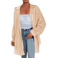 thumbnail image 1 of Oversized Tshirts Shirts for Women Transparent Anti Sunburn Shirt Long Sleeved Button Up Top Casual Loose Fitting Shirt for Summer Short Sleeve Women's Tops, Tees & Blouses, 1 of 7