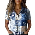 thumbnail image 1 of Oversized Tshirts Shirts for Women Cotton Shirt Printed Fashion Down Shirts Casual Tops Short Sleeve Blouse Short Sleeve Women's Tops, Tees & Blouses, 1 of 3