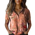 thumbnail image 1 of Oversized Tshirts Shirts for Women Cotton Shirt Printed Fashion Down Shirts Casual Tops Short Sleeve Blouse Short Sleeve Women's Tops, Tees & Blouses, 1 of 3