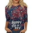 thumbnail image 1 of Oversized Tshirts For Women, Casual 3/4 Length Sleeve 4Th Of July Collar Pullover Top Red White And Royal Blue T Shirt Spring Tops Women 2025 Button Down Shirts Tunic Tops (XL, Black) ZMTing, 1 of 4