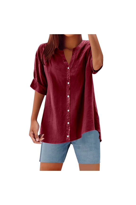 Oversized Tshirts for Women Casual Women's Shirt With Button Design For Everyday Wear Athletic Shirts Women Long Sleeve 2x Shirts Plaid Lace Shirt Soft plus Tunic Tech Medium Neon Wolf Red S