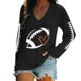 thumbnail image 1 of Oversized Tshirts for Women Football Lover Casual V-Neck T-Shirt - Long Sleeve Comfortable Daily Wear Polyester Spandex Blend Tshirts Shirts for Women Comfort Colors Tshirt, 1 of 4