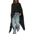 thumbnail image 1 of Oversized Tshirts for Women Loose Solid Batwing Chiffon Wrap Poncho Top - Long Sleeve Lightweight Satin Fabric Tunic Style Tshirts Shirts for Women Comfort Colors Tshirt, 1 of 9