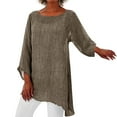thumbnail image 1 of Oversized Tshirts for Women Plussize Long Sleeve Hem Baggy Blouse Casual Printed Crew Neck Tunic Tops Soft High Elastic Breathable for Summer Daily Shopping Work Party Comfort Colors Tshirt, 1 of 7