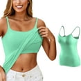 thumbnail image 1 of Oversized Tshirts for Women Suspender Vest Female Yoga Bottoming Underwear Compression Shirts for Women plus Size Cut Tops Bedroom with Camisole Bras Crop Top Top Crop Tops in Bulk Undershirt Green L, 1 of 5