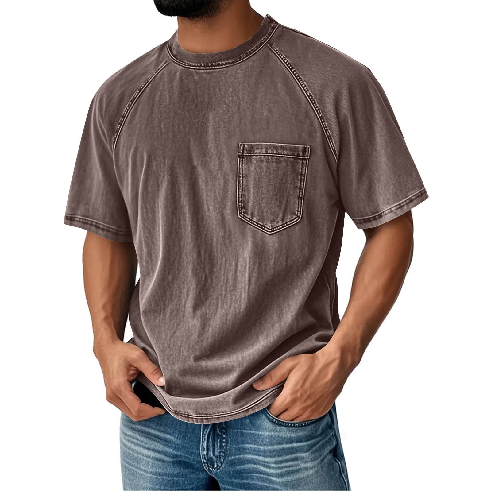 Oversized Tshirts for Men Acid Wash T-Shirts Vintage Heavyweight