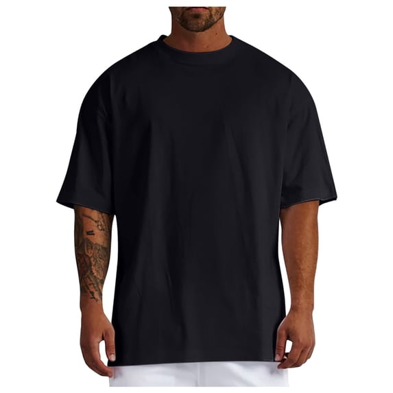 Oversized Tshirts for Men Crew Neck Athletic Tshirts Casual Short Sleeve Vintage Washed Basic Solid Color Loose Tees, SizesS-3XL