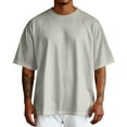 thumbnail image 1 of Oversized Tshirts for Men Crew Neck Athletic Tshirts Casual Short Sleeve Vintage Washed Basic Solid Color Loose Tees, SizesS-3XL, 1 of 5