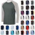 thumbnail image 1 of Oversized Tshirts for Men Men's Breathable Solid Color Sport Raglan Long Sleeves Round Neck Shirt Gray Xl, 1 of 3