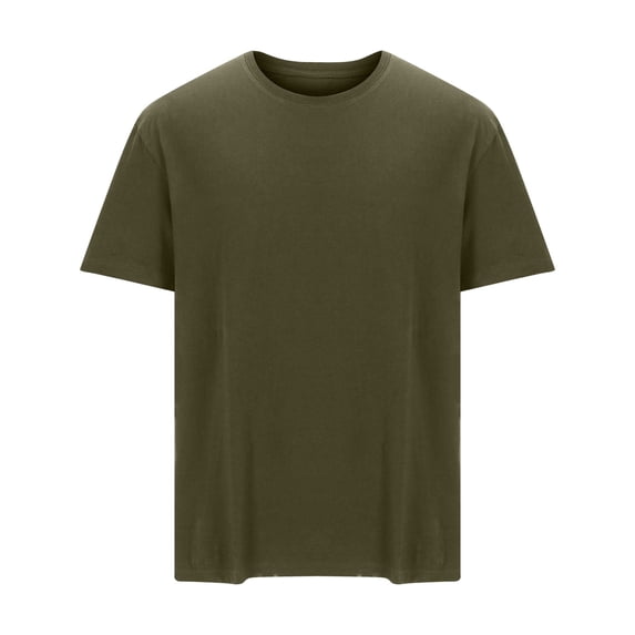 Oversized Tshirts for Men Short Sleeve Vintage Washed Cotton Basic Loose Tees Big and Tall Size L-5XL Army Green