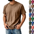 thumbnail image 1 of Oversized Tshirts for Men Vintage Acid Wash Shirt Summer Short Sleeve Basic Tees Baggy Comfort Colors T-Shirts （Khaki,M）, 1 of 5
