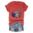 thumbnail image 1 of Oversized Tshirts for Women Independence Day Printed Short Sleeve Crew Neck Features: Refreshing Breathable Resistant Daily Red Workout Tops Sizes M, 1 of 3