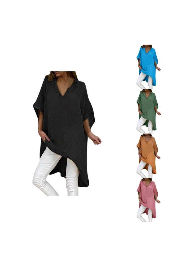 Oversized Tshirts for Women Longline Tunic Crewneck Short Sleeve Tops Heather Grey Solid Color Casual Tees