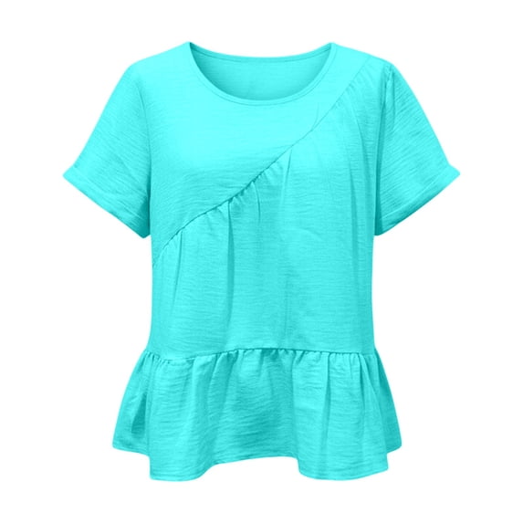 Oversized Tshirts for Women Oversized Peplum Solid Loose Casual Blouse Summer Clothes for Women