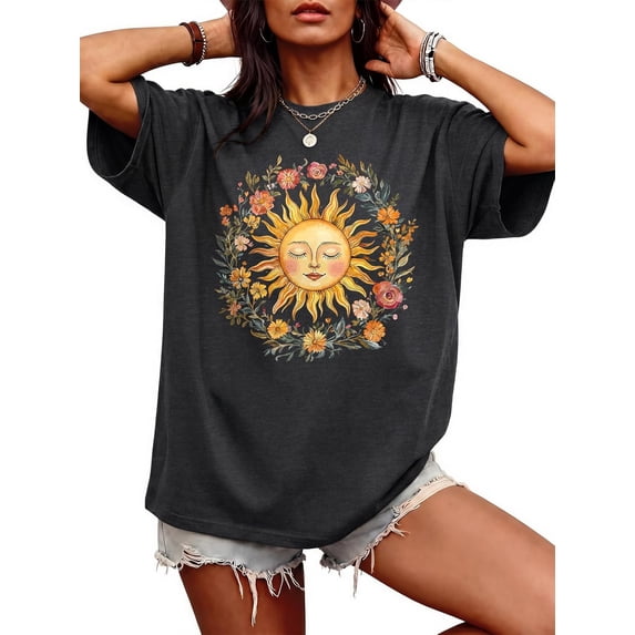 Oversized Tshirts for Women Summer Graphic Tees Casual Short Sleeve Loose Tops 2026