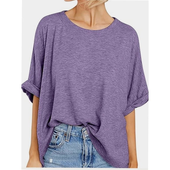 Oversized Tshirts for Women Summer Short Sleeve Casual Basic Tee Tops Loose Fit Shirts