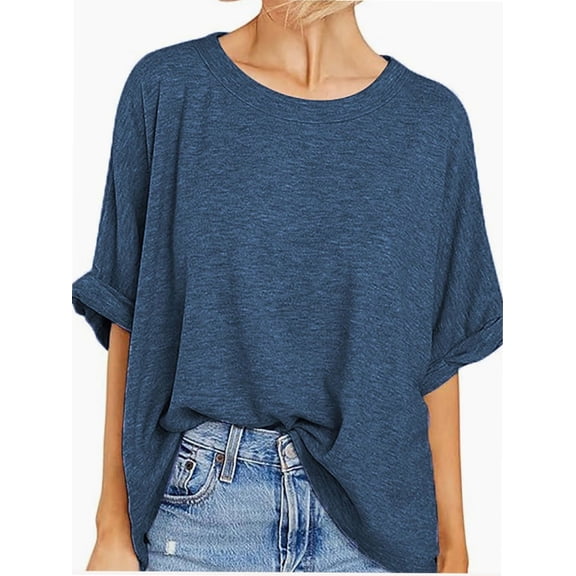 Oversized Tshirts for Women Summer Short Sleeve Casual Basic Tee Tops Loose Fit Shirts