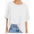 thumbnail image 1 of Oversized Tshirts for Women Summer Short Sleeve Casual Basic Tee Tops Loose Fit Shirts, 1 of 4