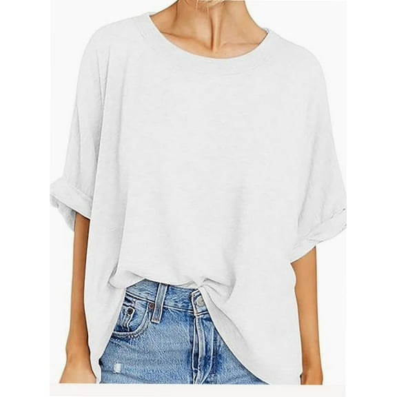 Oversized Tshirts for Women Summer Short Sleeve Casual Basic Tee Tops Loose Fit Shirts