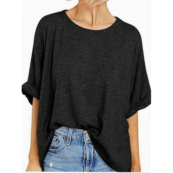 Oversized Tshirts for Women Summer Short Sleeve Casual Basic Tee Tops Loose Fit Shirts