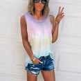 thumbnail image 1 of Oversized Tshirts for Women, Summer Tie Dye Crew Neck Sleeveless Tank Top, Pink 5XL, 1 of 5