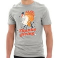 thumbnail image 1 of Oversized Turkey Thanksgiving Graphic Design Unisex Ring Spun Combed Cotton Short Sleeve Deluxe Jersey T-Shirt - Heather Grey XL, 1 of 4