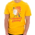 thumbnail image 1 of Oversized Turkey Thanksgiving Graphic Design Unisex Ring Spun Combed Cotton Short Sleeve Deluxe Jersey T-Shirt - Taxi Gold 2XL, 1 of 4