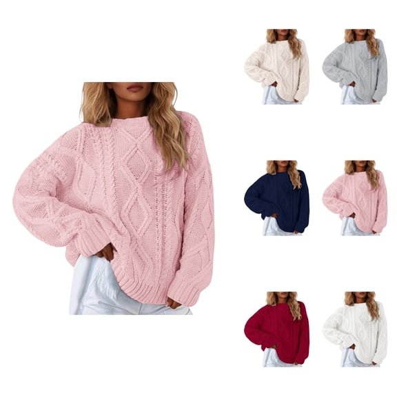 Oversized Turtleneck Knit Sweater â Women's Loose Fit Pullover Top, Soft Warm Cozy Winter Fall Outerwear with Long Sleeves & Elegant Casual Tunic Style