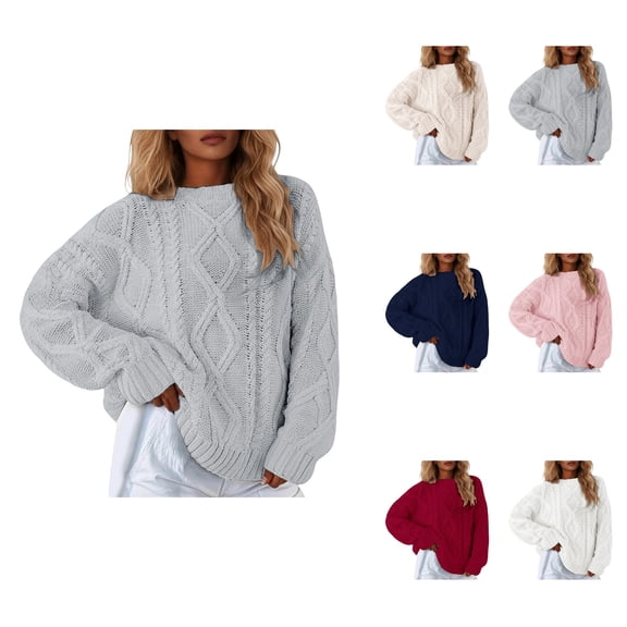 Oversized Turtleneck Knit Sweater â Women's Loose Fit Pullover Top, Soft Warm Cozy Winter Fall Outerwear with Long Sleeves & Elegant Casual Tunic Style