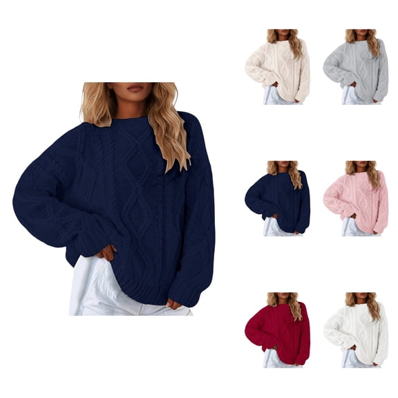 Oversized Turtleneck Knit Sweater â Women's Loose Fit Pullover Top, Soft Warm Cozy Winter Fall Outerwear with Long Sleeves & Elegant Casual Tunic Style