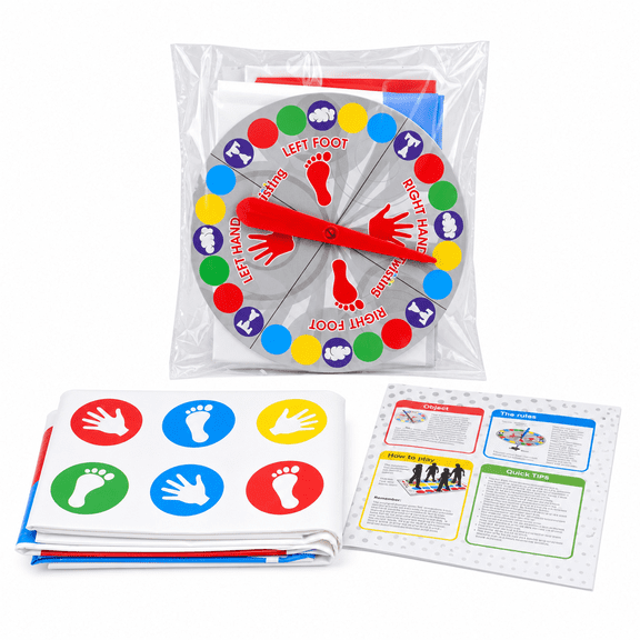 Oversized Twister Game Mat with Spinner, Classic Retro Floor Party Game for Adults Couples Friends, Interactive Group Entertainment for Valentine's Day Graduation Bar Nights