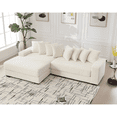 thumbnail image 1 of Oversized Two-Piece Couches, L Shaped Sofa, Corduroy, Left Chaise Daybed with Armrests, Eight Throw Pillows, Corner Sofa, Easy to Assemble (Beige), 1 of 12