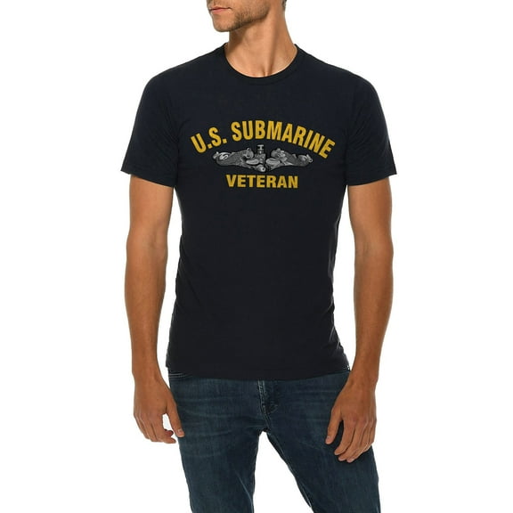 Oversized U.S. Submarine Veteran Graphic Design Deluxe Jersey T-Shirt - Navy XL