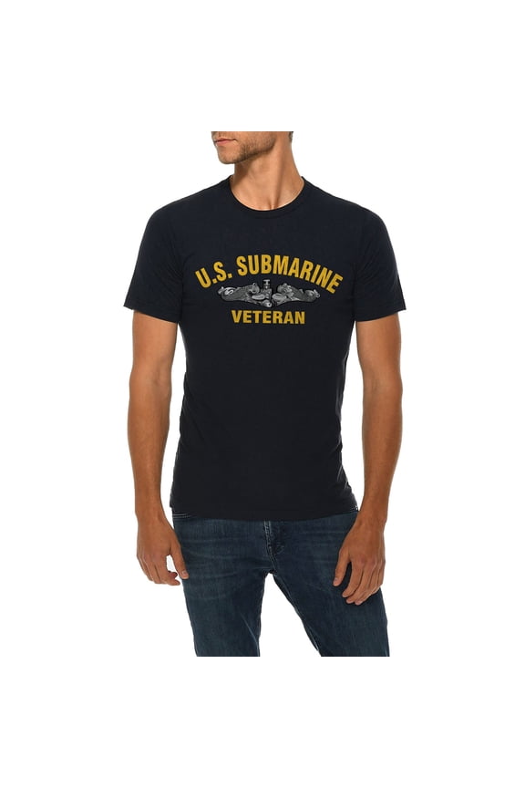 Oversized U.S. Submarine Veteran Graphic Design Deluxe Jersey T-Shirt - Navy XL