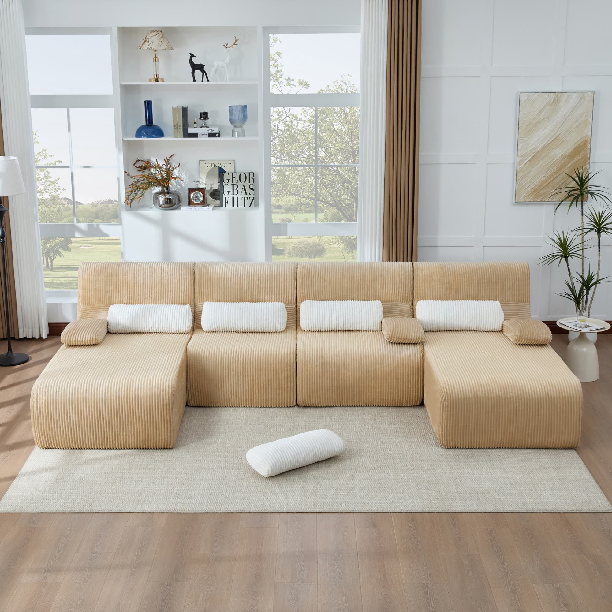 Oversized U-Shaped Sectional Sofa, 132.2