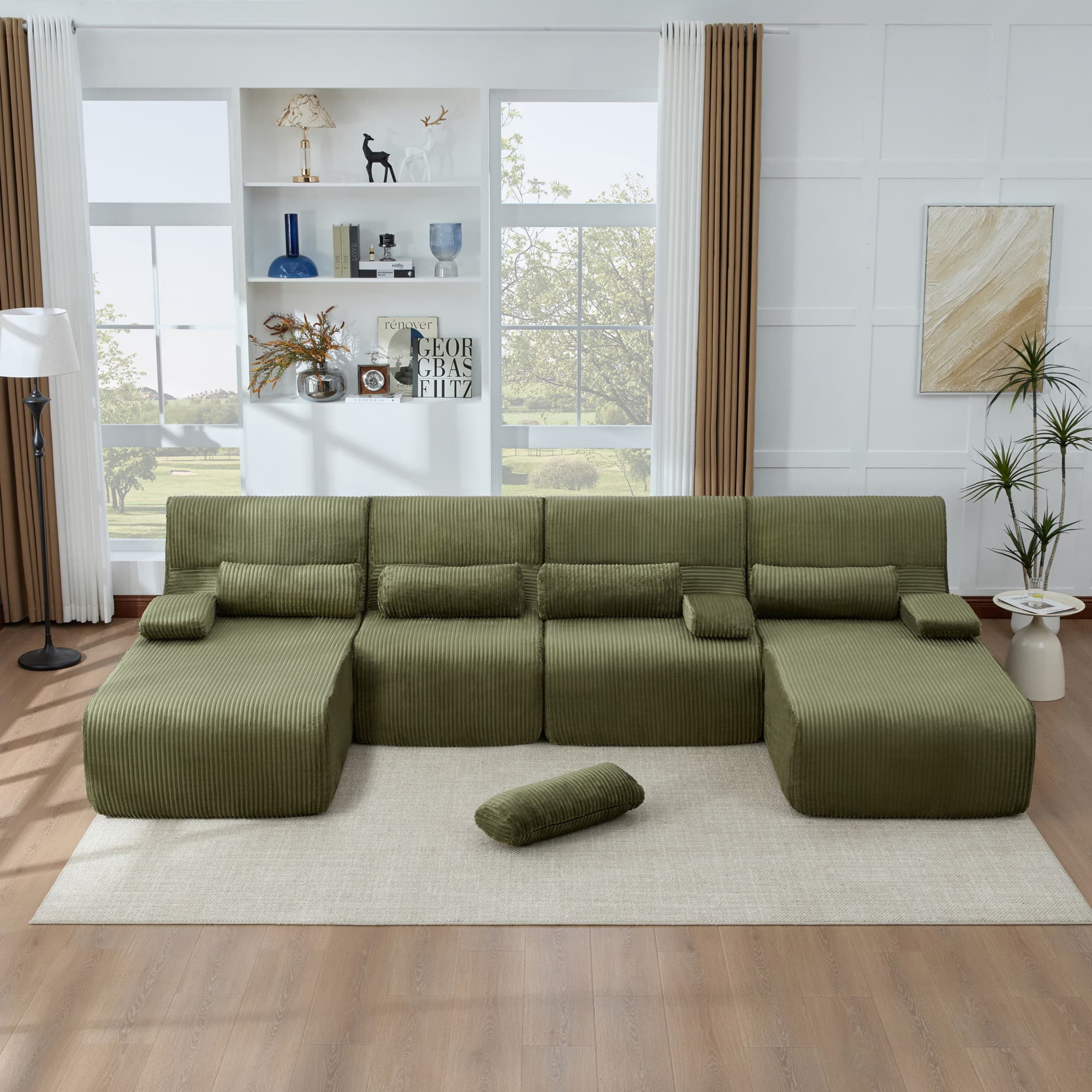 Oversized U-Shaped Sectional Sofa, 132.2