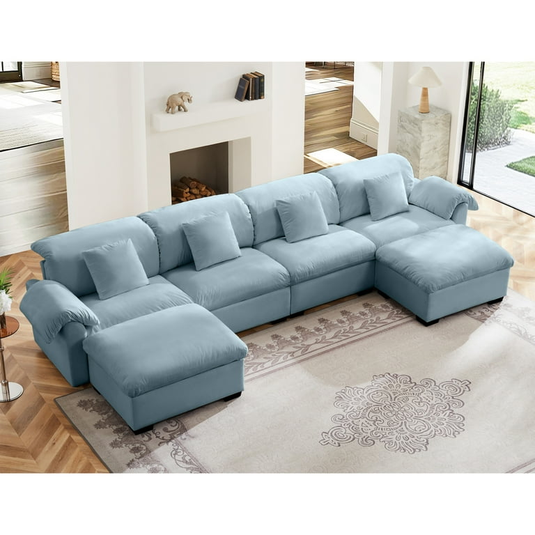 Oversized U Shaped Sectional Sofa Modular Deep Seat Sofa Couch