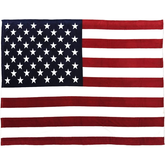 Oversized USA Flag Fleece Throw Blanket, 60 inch x 80 inch Red/White/Blue