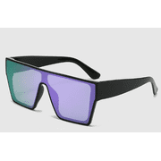 Oversized UV400 Designer Polarized Sunglasses for Men Women Large Flat Square Trendy Mirrored Shades